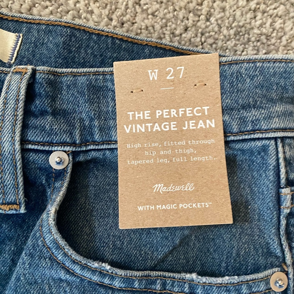 NWT Madewell Perfect Vintage Jeans, Kepler Wash, size 27